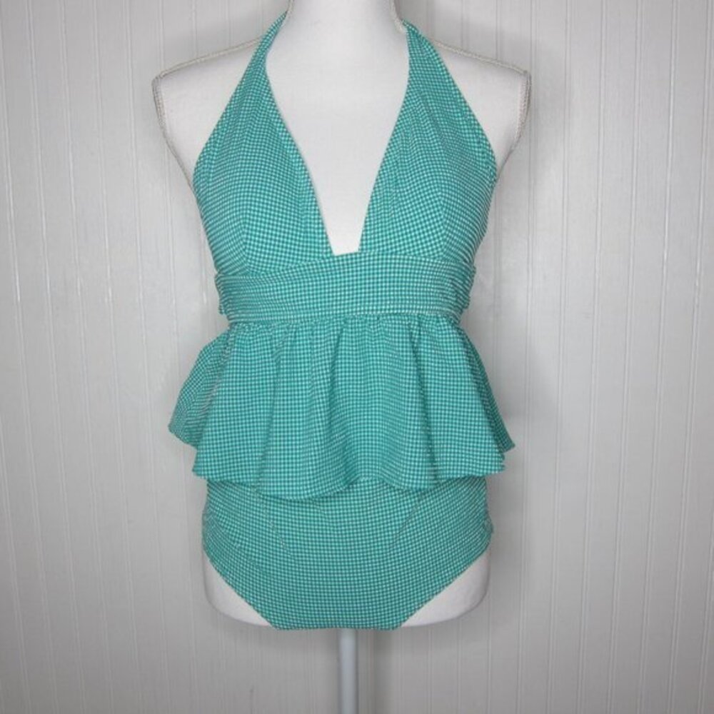 J. Crew Gingham Tankini/Bikini Highwaisted Swimsuit
